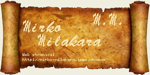 Mirko Milakara vizit kartica